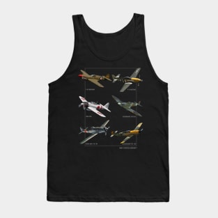 WW2 Fighter Aircraft Warbirds Tank Top